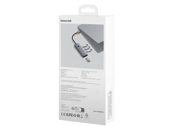 Baseus Hub USB-A Baseus UltraJoy -sarja 4xUSB-A 3.0 1xUSB-C 5 V 50 cm – harmaa