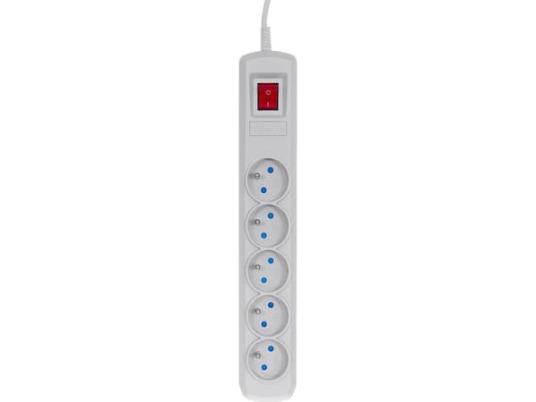 Activejet ACP-5GN 3M SZ, 3 m, 5 AC-utgångar, inomhus, Typ E, Typ E, Plast