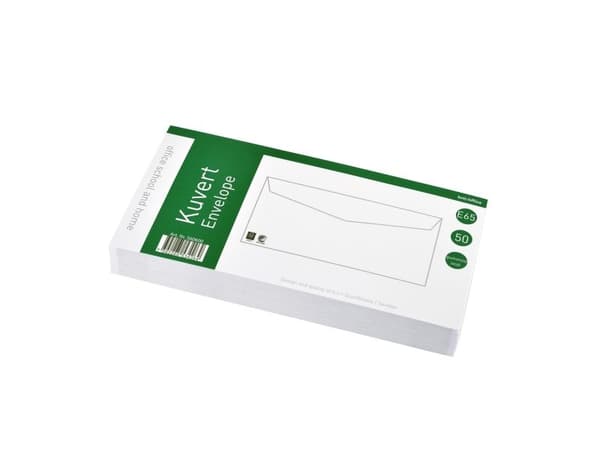 Kuvert E65 50st. Vita FH  - (50 pce pr. )
