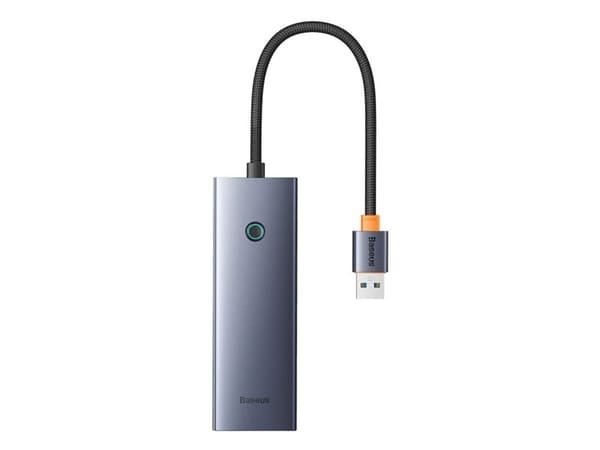 HUB USB Baseus Hub USB-A Baseus UltraJoy Series 4xUSB-A 3.0 1xUSB-C 5V - szary