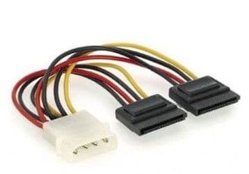 Gembird CC-SATA-PSY2 - Strømadapter - 4-pin intern strøm, SATA-strøm til 4-pin intern strøm (hann) - 13.5 cm