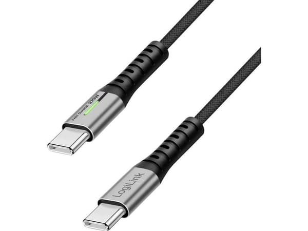 LogiLink USB-C 480 Mbps, 100W 3.0m punottu musta