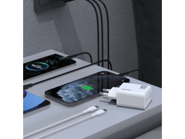 Dudao A29EU-sovitin 65Watt 2xUSB-C 1xUSB-A Valkoinen