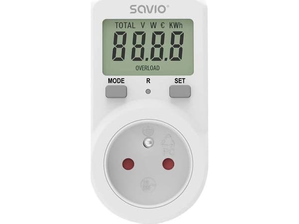 Savio wattmåler med LCD-display 16A 3680W AE-02