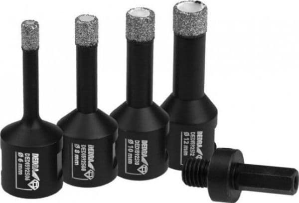 Diamant hullsagsett 6, 8, 10, 12 mm + adapter
