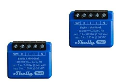 Shelly Plus 1 Mini Gen3 (dubbelpack)
