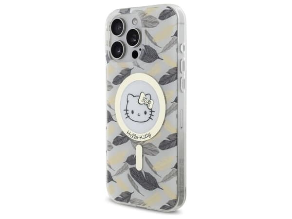 Hello Kitty IML Golden Leaves MagSafe-skal för iPhone 16 Pro Max – vit