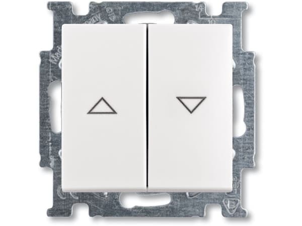 ABB-basic55 Jääkaappipainike lukituksella, matta valkoinen, 10A, 1 moduuli