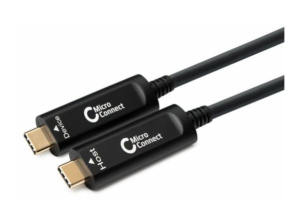 MicroConnect Premium - USB-kabel - USB-C (hann) til USB-C (hann) - USB 3.1 Gen 2 - 15 m - Active Optical Cable (AOC) - svart