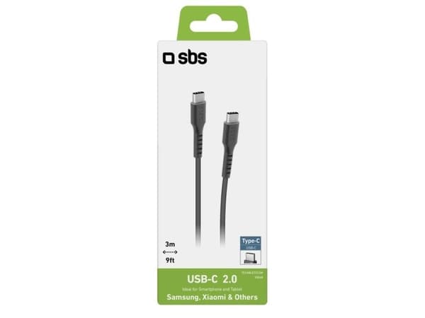 SBS TECABLETCC3M USB-C till USB-C-kabel 3 m - svart