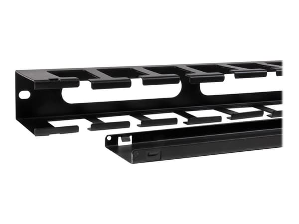 Startech 1U Horizontal Finger Duct Rack Cable Management Panel with Cover - Server Rack Cable Duct - Rack Cable Organizer / Manager (CMDUCT1UX) - R...