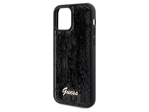 Guess GUHCP12MPSFDGSK iPhone 12/12 Pro 6.1" black/black hardcase Sequin Script Metal