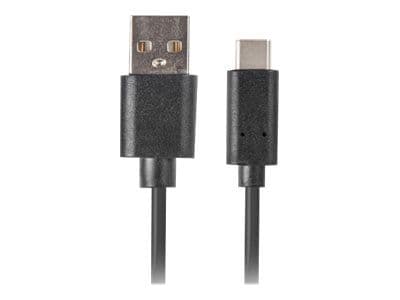 Lanberg USB-C USB cable - USB A 1m black (CA-USBO-20CU-0010-BK)