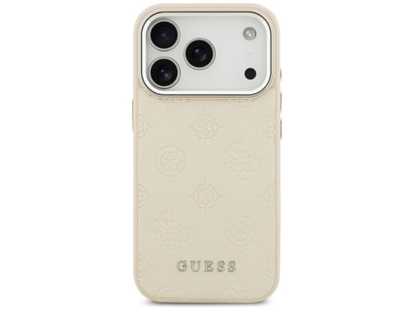 Guess Peony Hot Stamp Script MagSafe Case for iPhone 17 Pro - Beige