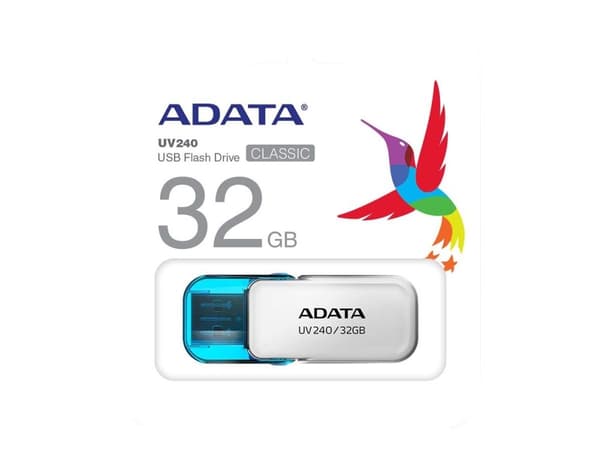 ADATA UV240 - USB-flashstasjon - 32 GB - USB 2.0 - hvit