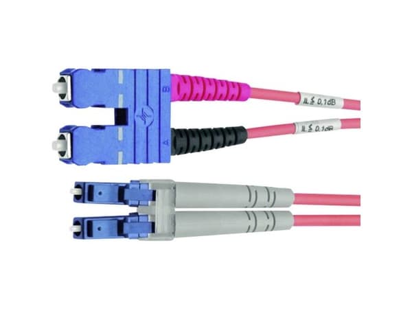 TELEGRTNER FO Duplex Adapterkabel 2x E9/125 OS2, 1x SC Duplex - 1x LC Duplex, gul, 2 m