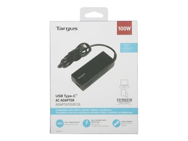 Targus - Strömadapter - 100 Watt - PD (USB-C) - svart