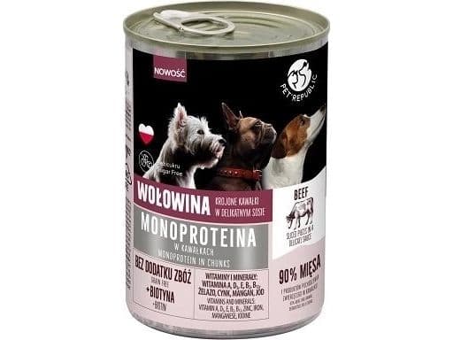 PET REPUBLIC Monoprotein nötkött - våtfoder för hundar - 400 g