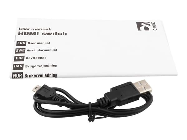 DELTACO HDMI-7044 - Video/audio switch - 3 x HDMI - stasjonær