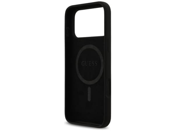 Guess Silicone Logo Strass 4G MagSafe Case for iPhone 17 Pro Max - Black