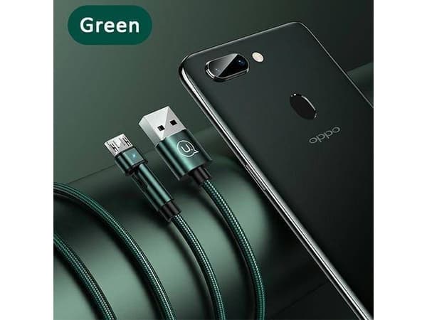 USB-kabel Usams USB-A til microUSB 1 m grønn