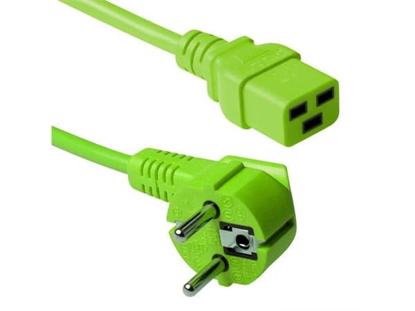 Act Ak5178 Green Electrical Cable 3 M Cee7/7 Coupler C19 - Electrical Cables 3