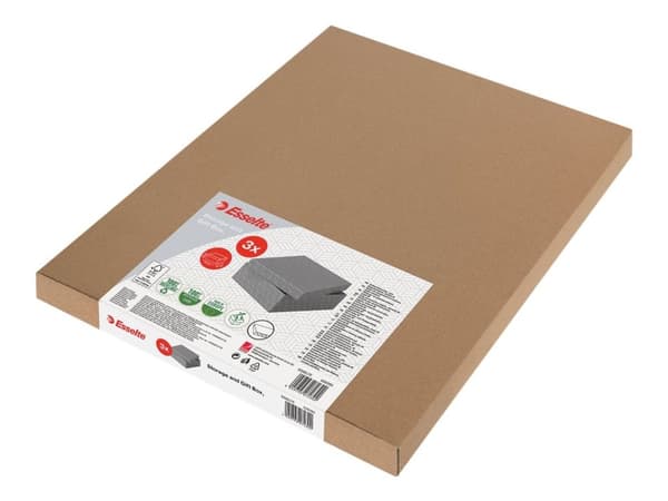 Esselte Home - Förvaringsbox - large - grå (paket om 3)