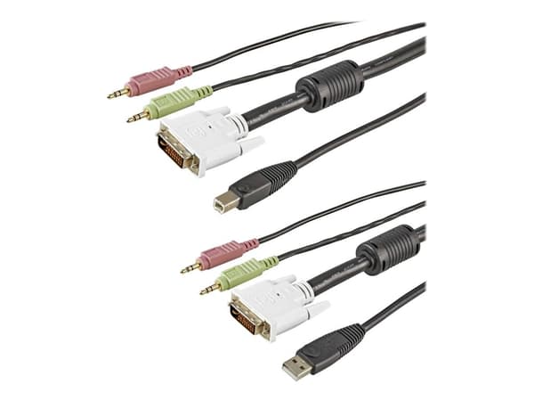 StarTech.com 6 ft 4-in-1 USB DVI KVM Cable with Audio and Microphone - DVI KVM Cable - USB KVM Cable - KVM Switch Cable (USBDVI4N1A6) - Förlängning...