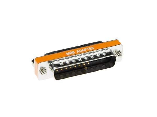 ACT D-sub nullmodem-adapter 25-pins hann til 25-pins hunn 25M-25F Mini nullmodem (AB9843)