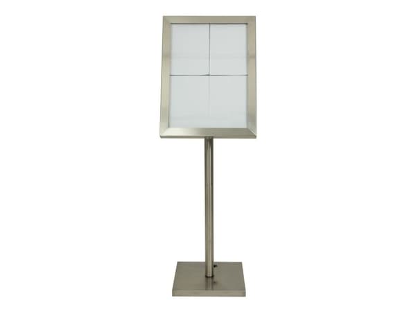 Securit CLASSIC LED informationsdisplay panel för 4xA4 stål vitt ljus