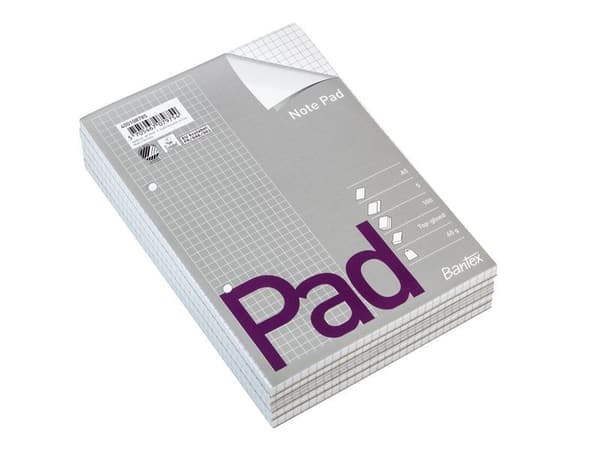 Standardblok, Bantex, Squared, A5, hvid 148x210mm, 60g/m2 - (5 stk.)