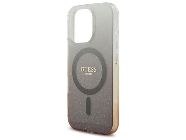 Guess IML Glitter Gradient MagSafe iPhone 16 Pro-deksel - brun