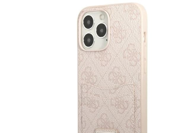 Guess 4G Triangle Logo kortholder-etui til iPhone 13 Pro Max - rosa