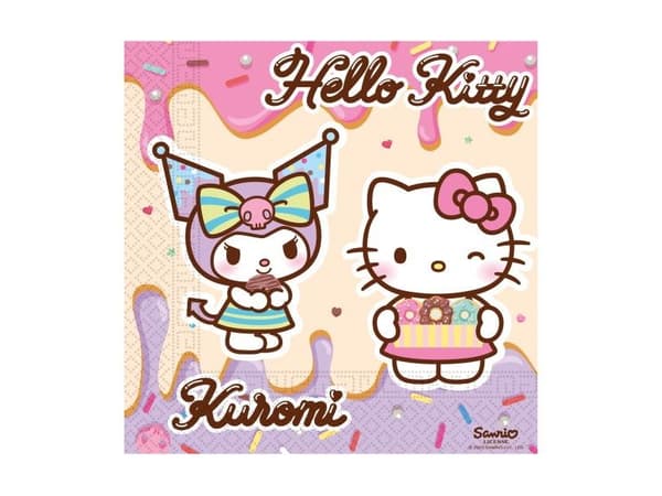 Hello Kitty Kuromi servietter, 20 stk