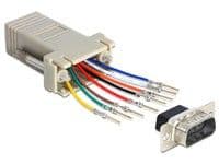 DeLOCK 65462, Sub-D 9, RJ45, Harmaa