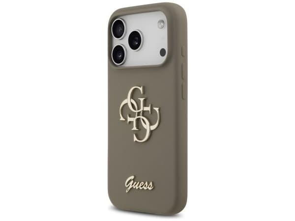 Guess Silicone Big 4G etui til iPhone 17 Pro, brun
