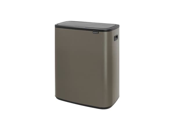 Brabantia Bo Touch Bin, 60 l, Rektangulær, Plast, Sort, Platina, Plast, 545 mm