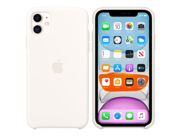 Apple - Skydd för mobiltelefon - silikon - vit - för iPhone 11