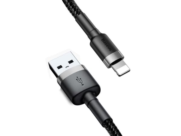 Baseus Cafule - Lightning-kabel - Lightning hann til USB hann - 3 m - grå, svart