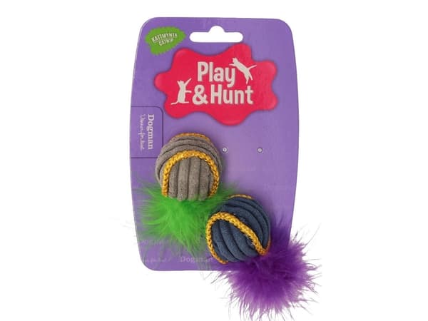 DOGMAN Kissan lelu pallo höyhenillä 2-pack 2-pack