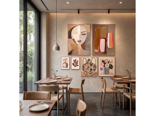 ONE GALLERY Modern Graphic – 6 indrammede grafiske kunsttryk