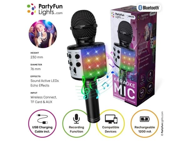 nielsen karaoke-mikrofon med høyttaler sort