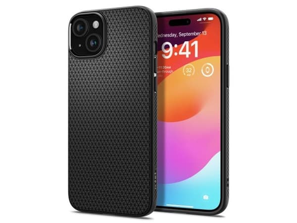 Spigen Liquid Air-deksel til iPhone 15 Plus - matt svart