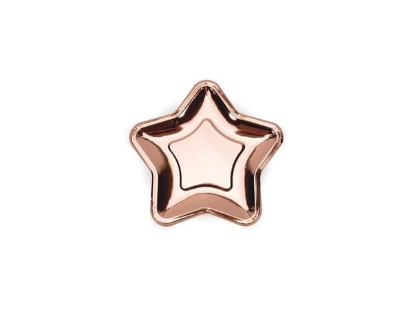 Rose gold stjerne tallerkner, metallic