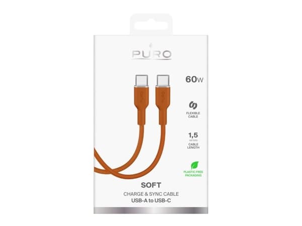 Puro ICON USB-C til USB-C-kabel 1,5 m – oransje