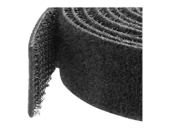 StarTech.com 100ft. Hook and Loop Roll - Cut-to-Size Reusable Cable Ties - Bulk Industrial Wire Fastener Tape - Adjustable Fabric Wraps - Black (HK...