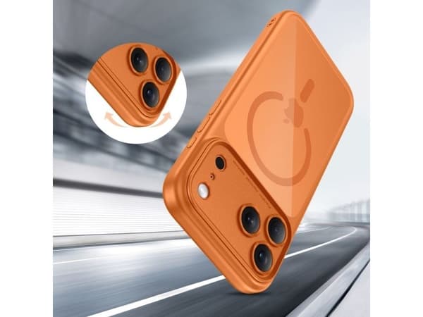 Tech-Protect Magpeak MagSafe CC-deksel til iPhone 17 Pro - Transparent oransje