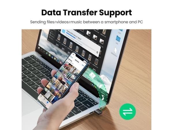 Ugreen - Nettverksadapter - USB 2.0 - Bluetooth 5.0 - sortering