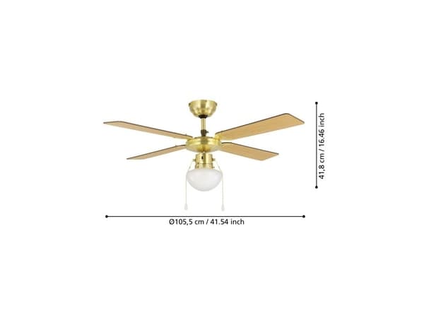 EGLO VENTILATOR AC E27 MESSING/NATUR