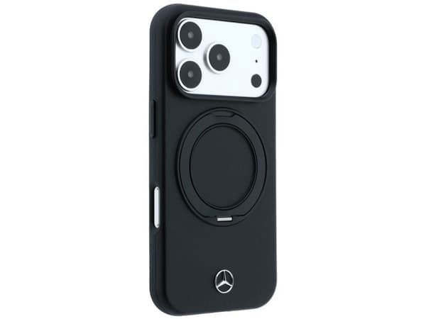 Mercedes Leather with Ring Stand MagSafe Case for iPhone 18 Pro Max / 17 Pro Max / 17 Pro Max - Black